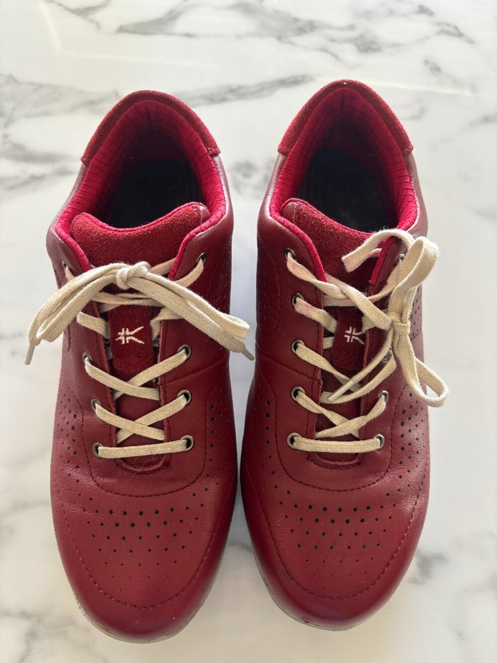 KURU ROAM Red Leather Court Sneaker Women's 10 KURUsole Plantar Fasciitis EU 41